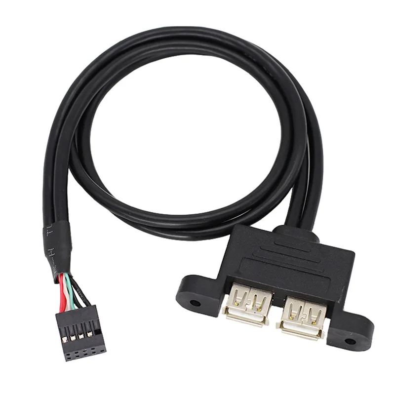 Внутренний кабель Dupont 9-контактный на 2-портовый USB-кабель типа A с винтовым замком