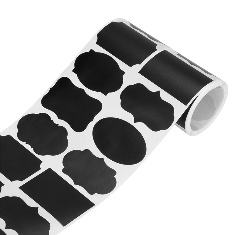

250pcs/Roll PVC Adhesive Blackboard Sticker Black Waterproof Multi-function Home Decoration Recycling Label Stickers Gadgets