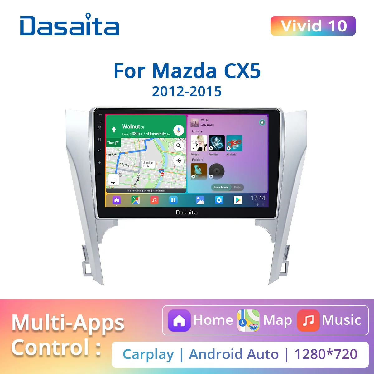

Dasaita Vivid10 PX6 для Toyota Camry 2012 2013 2014 автомобильное радио Android Авто Carplay 10,2 "IPS 1280*720 стерео Мультимедиа HA5315A