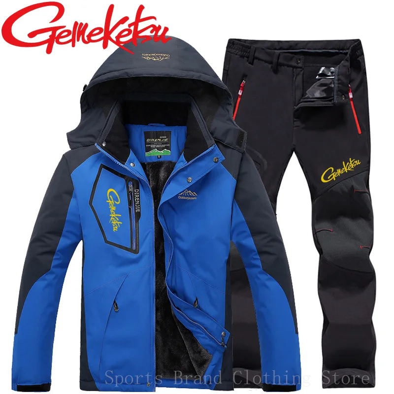 Модный уличный штурмовый костюм 2024 мужской зимний водонепроницаемый плюшевый и