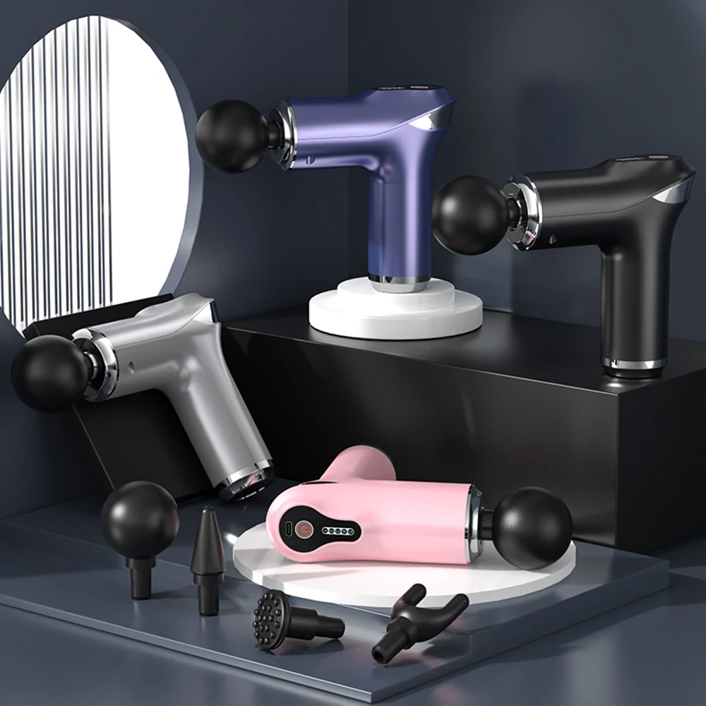 

Portable LCD Mini Massage Gun Deep Tissue Muscle Massager Pain Relief For Body Neck Back Relaxation Electric Fitness Fascial Gun