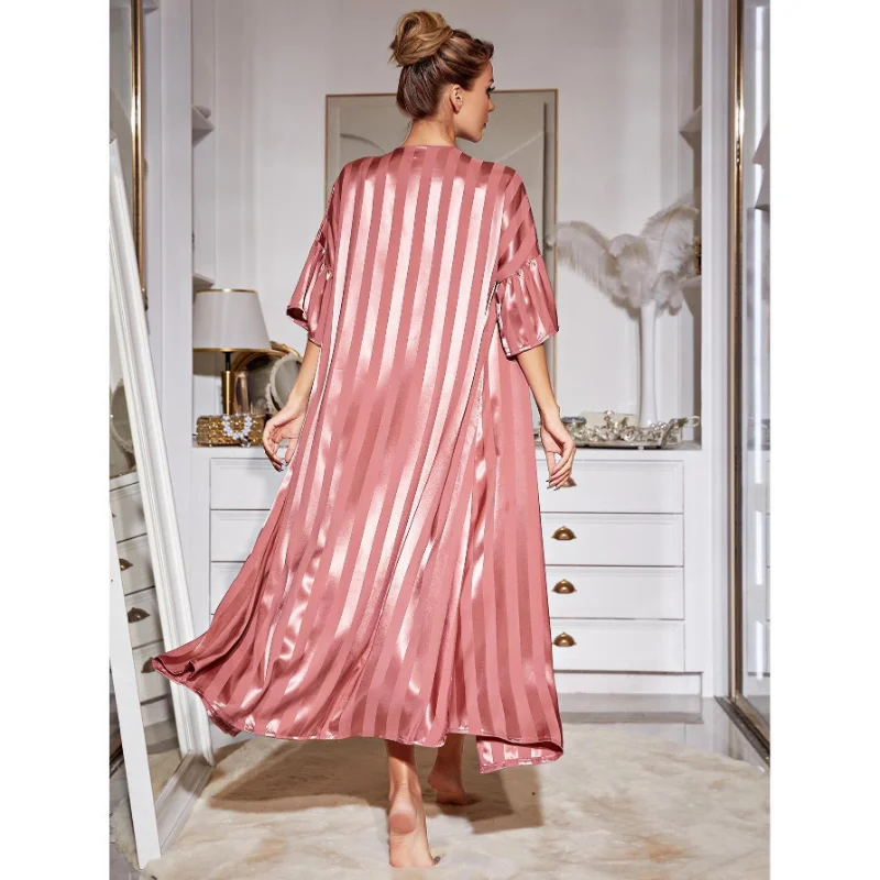 Sexy Nightwear Two-piece Pajamas Sleep Tops Robe Sets Silk Pajamas Sleep Suit Womens Lace Satin Pajamas Pajama Suit