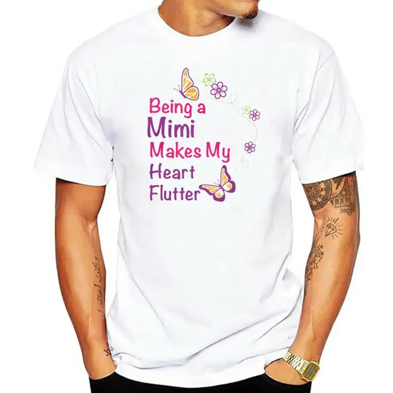 

Мужская футболка с надписью «Be A MIMI», «MY HEART FLUTTER», женские футболки