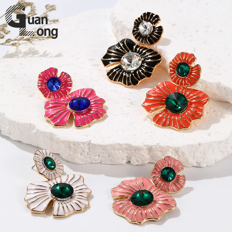 Винтажные Ретро серьги-подвески GuanLong для женщин свадебные из нержавеющей стали