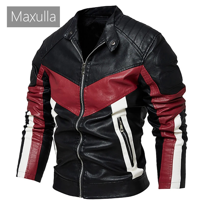 

Maxulla Winter Men's PU Jackets Fashion Mens Warm Motorcycle Leather Coats Casual Slim Fit Biker Jacket Mens Brand Clothing
