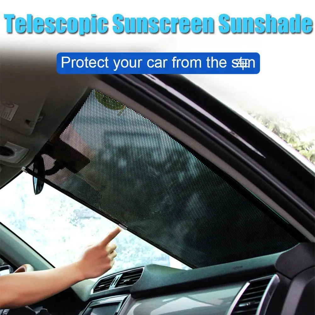 Car Sunshade Curtain Front/Back Windshield Sun Block Suction Cup Universal Sun Shade Protection UV Cooling In-Car Temperature
