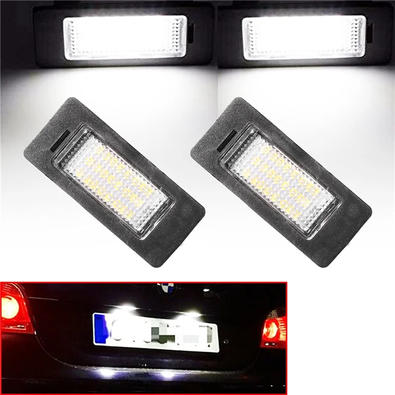 

2Pcs for BMW E90 E92 E93 E60 E39 LED License Plate Light Number Lamp E70 E71 X1 X5 X6 M3 M5 1 3 5 Series Canbus Car Accessories