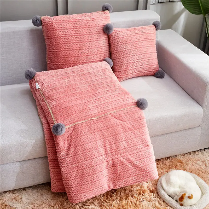 

Four Seasons Contracted Pillow Combined Pillow Covers Amphibious Car Custom Office Nap Air-conditioning Folded Blanket