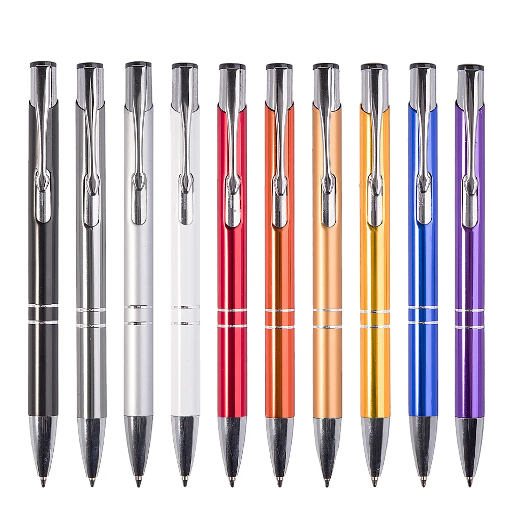 

Pen Ballpoint Pensmetal Writing Sign Pressed Supplies Office Retractable School Refillable Stationery Push Type Sdudents Logo