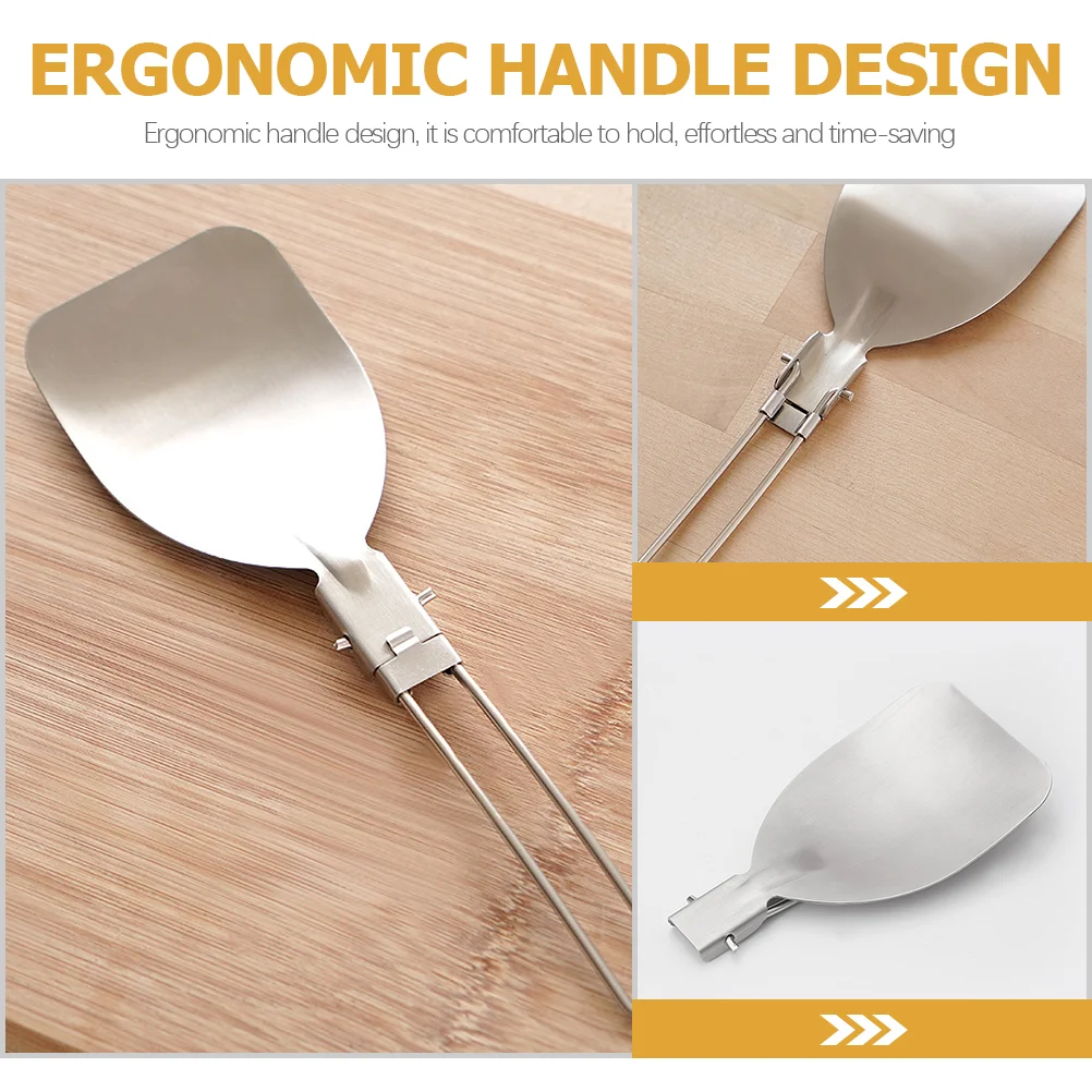 

2 Pcs Outdoor Folding Frying Spatula Travel Wok Backyard Bbq Portable Griddle Fried Picnic