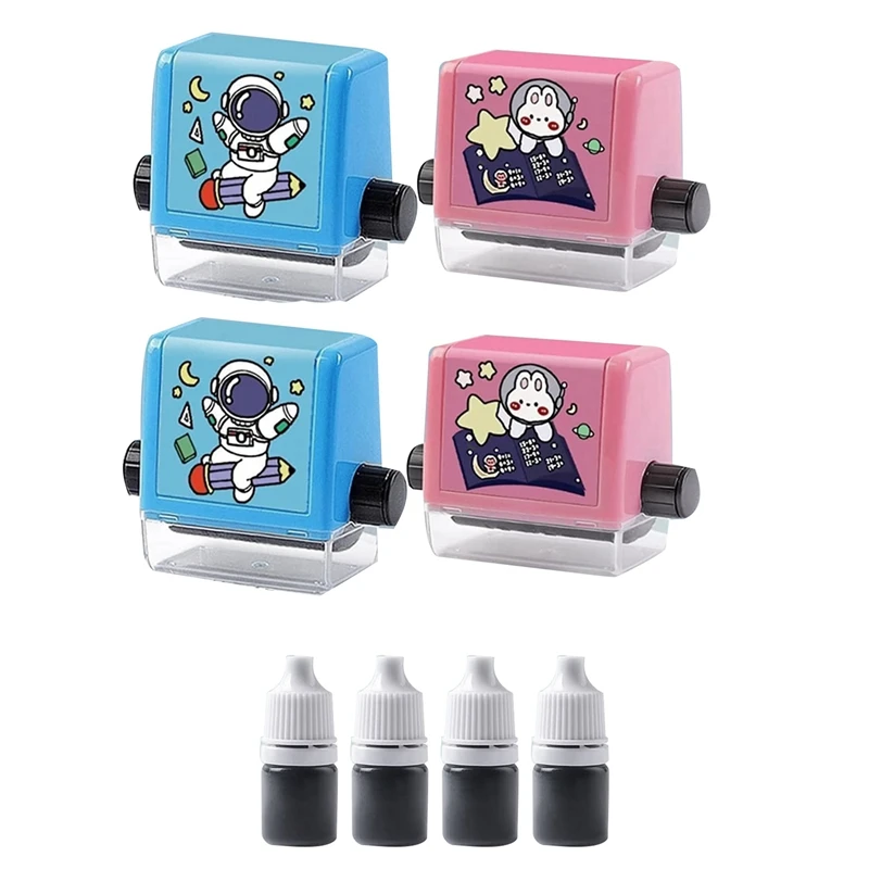 

4 Roller Number Teaching Stamps, Addition, Subtraction, Multiplication And Division Roller Stamps