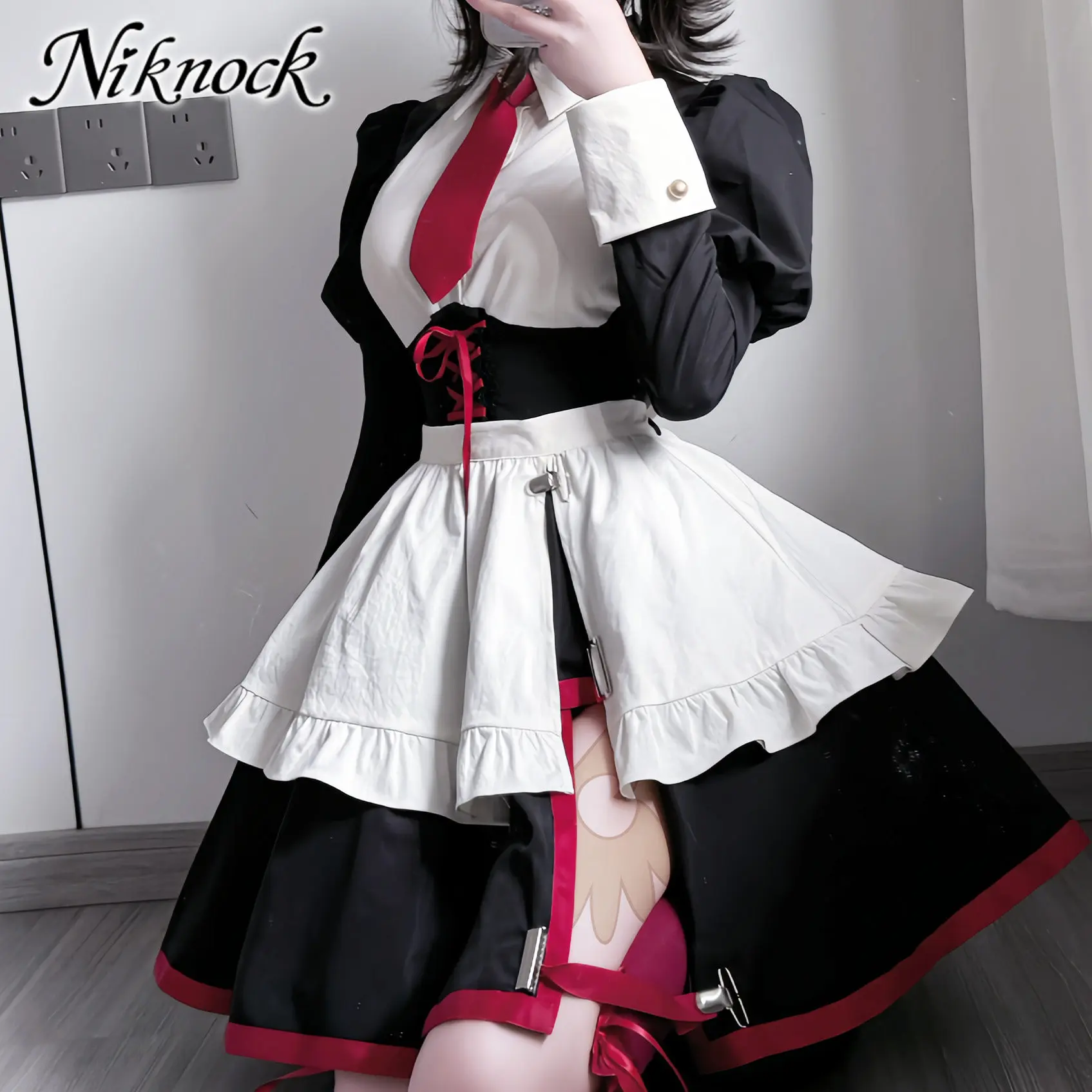 Фото Костюм для косплея горничной Шаннон из аниме Umineko no Naku Koro ni: рубашка с пышными рукавами, юбка с разрезом, полный комплект, одежда для ролевых игр №3