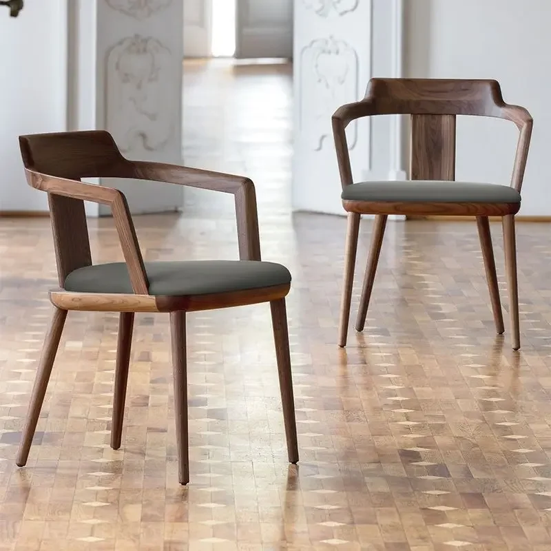 Североамериканский черный орех чистый обеденный стул Tilly Book слой головы подушка