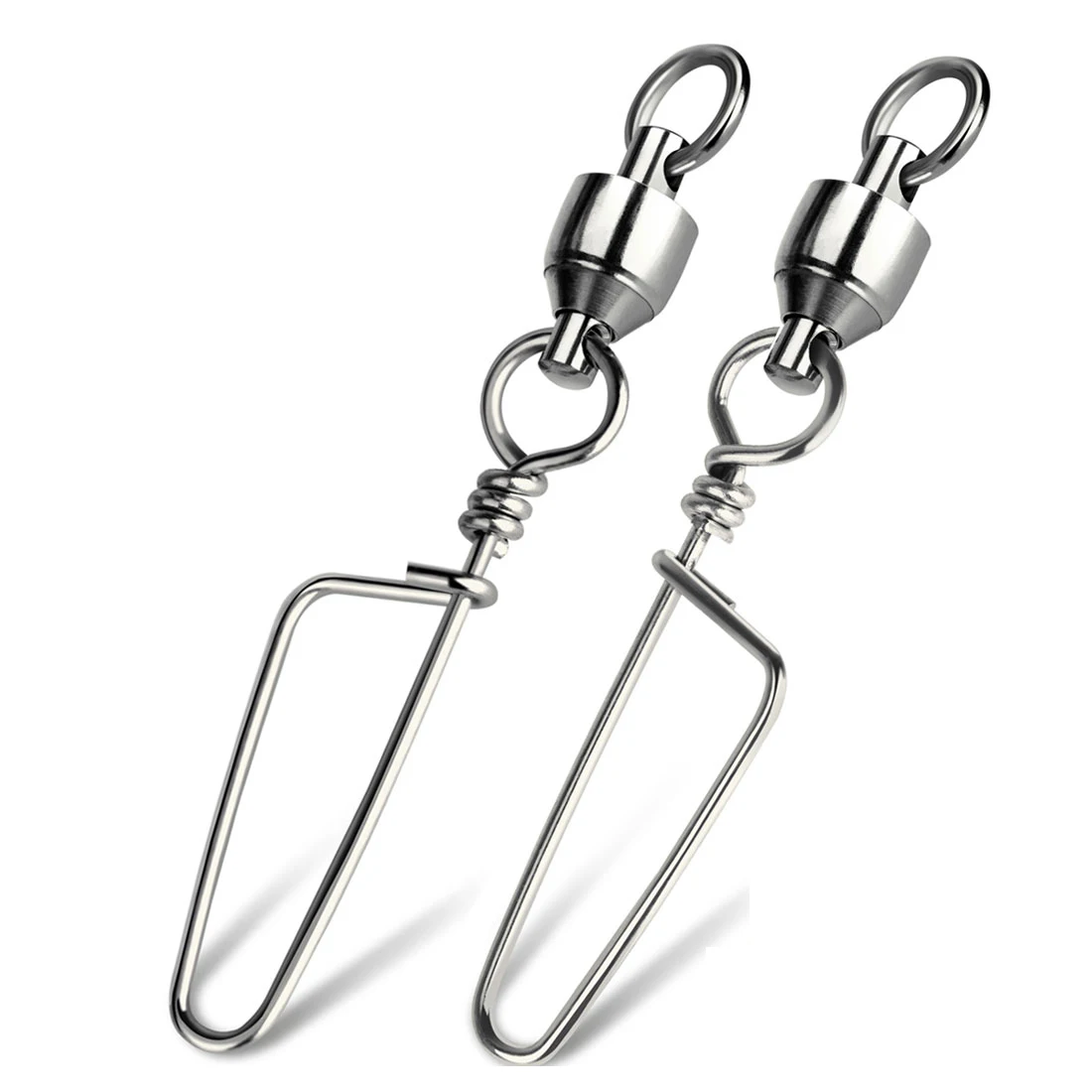 

100Pcs Fishing Ball Bearing Swivel Snap Coastlock Snap High Speed Trolling Connector Fishing Swivels Stainless Steel Accessories