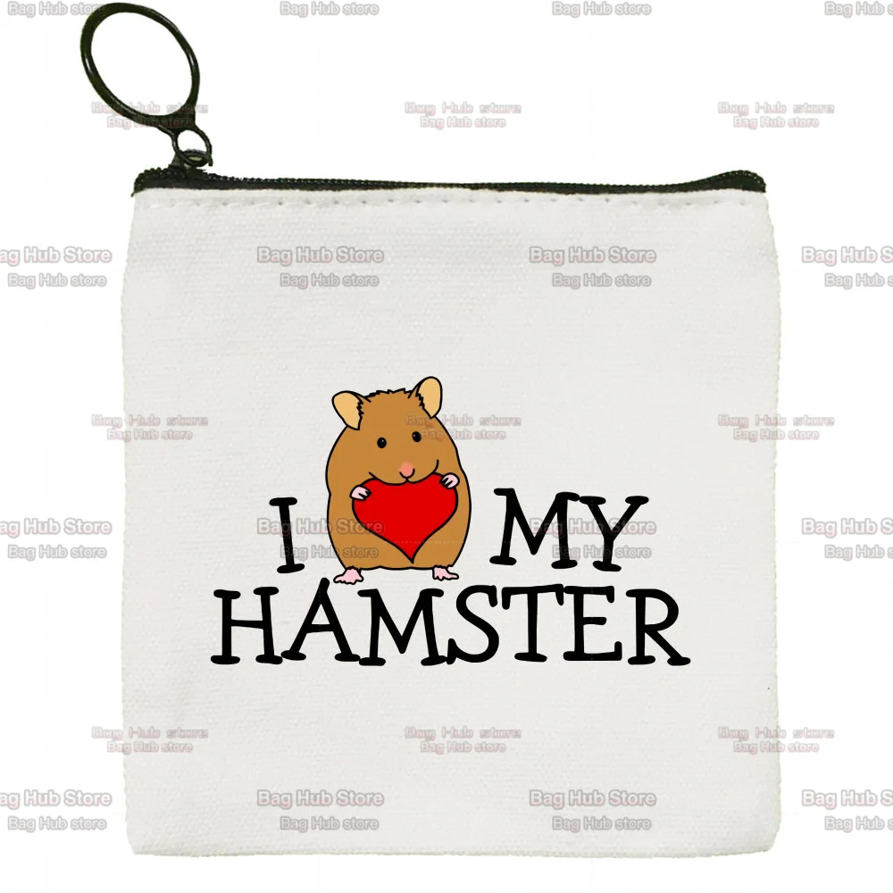 I Love My Hamster Best Hamster Mom Ever Original Mini Coin Purse Small Bag Cute Niche Canvas Coin Purse