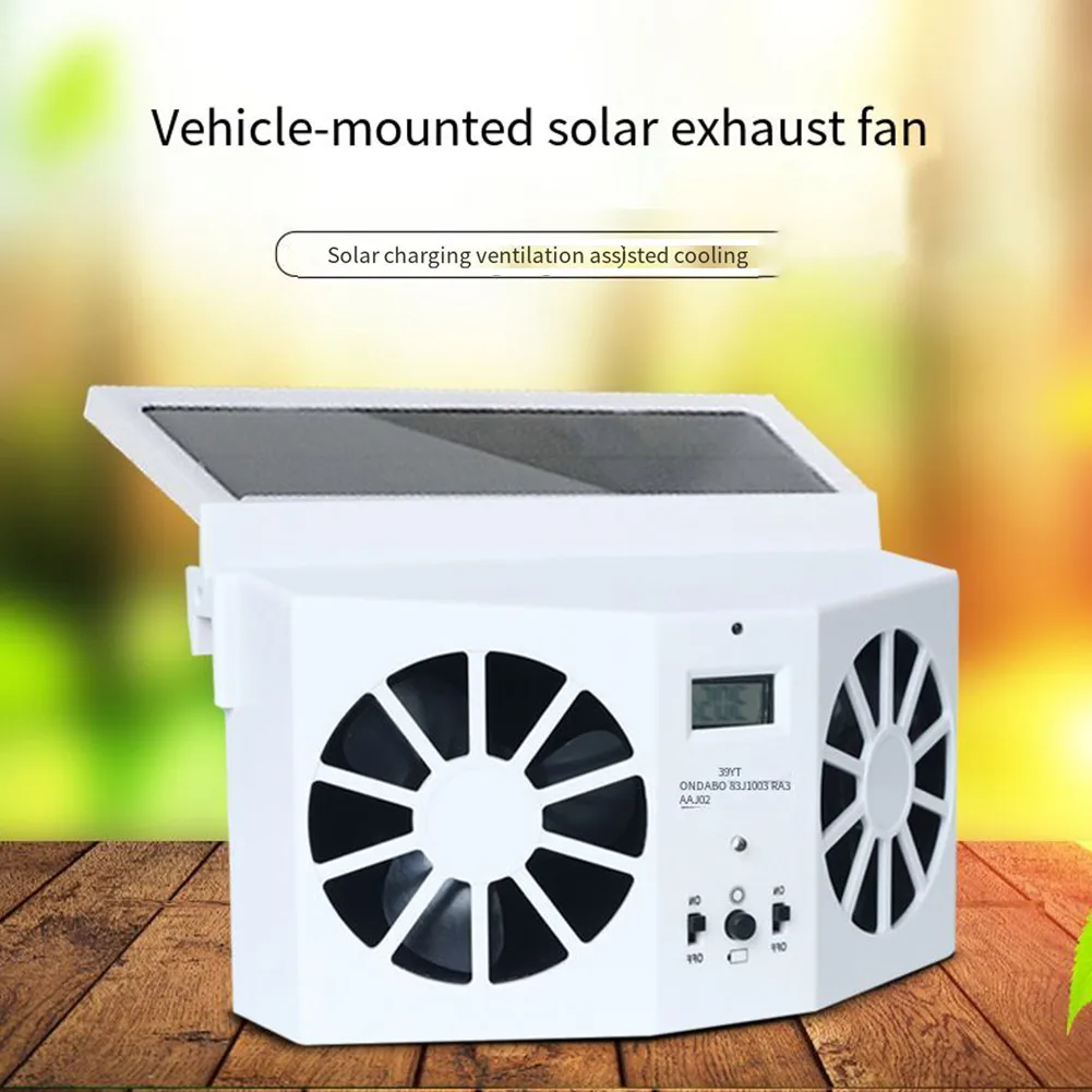 

ABS Solar Powered Car Cooling Fan Cooler Automatic Vents Exhaust Ventilation Eliminate Pet Tobacco Odors Car Fan