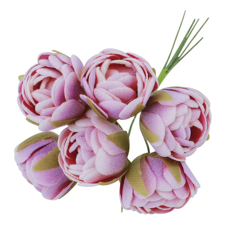 

6 Big Heads Silk Peony Artificial Flowers Bouquet Bride Wedding Fake Flowers For DIY Home Decoration C0109