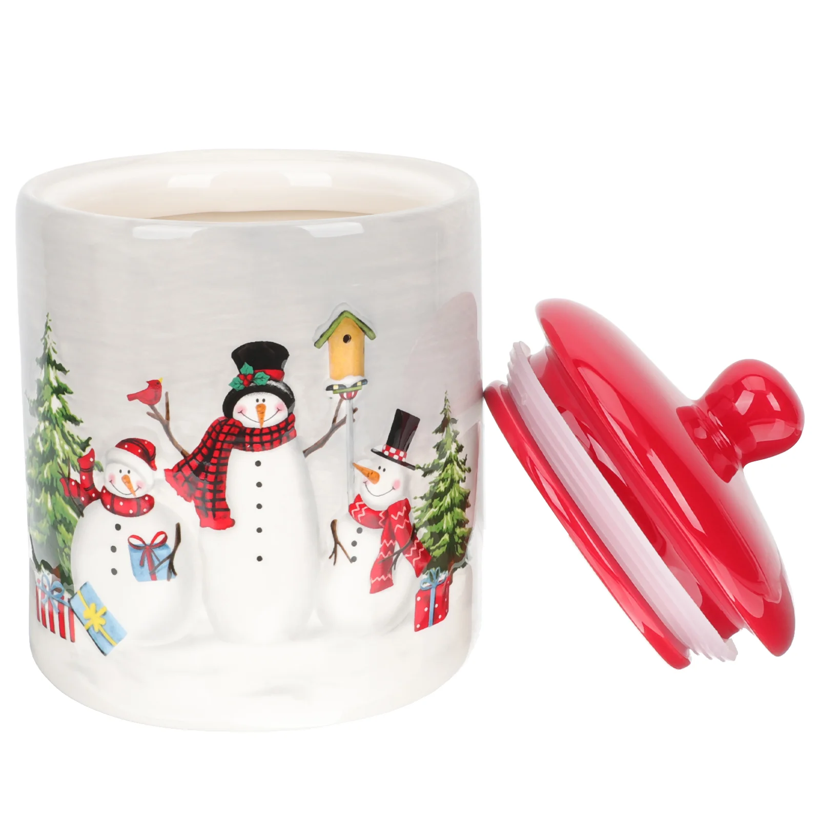 

Jar Candy Ceramic Cookie Christmas Jars Canistercontainer Tea Snowmanbiscuit Holiday Storage Lid Coffeekitchen Party Containers