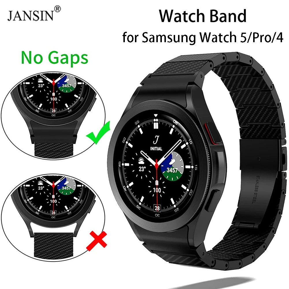 

Ремешок из углеродного волокна для Galaxy Watch 5 4 44 мм 40 мм 5pro 45 мм, браслет без зазора для Samsung Galaxy Watch 4 Classic 42 мм 46 мм