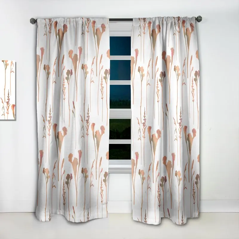 

Engaging Floral Pattern Mid-Century Modern Curtain Panel for Your Home Decor.