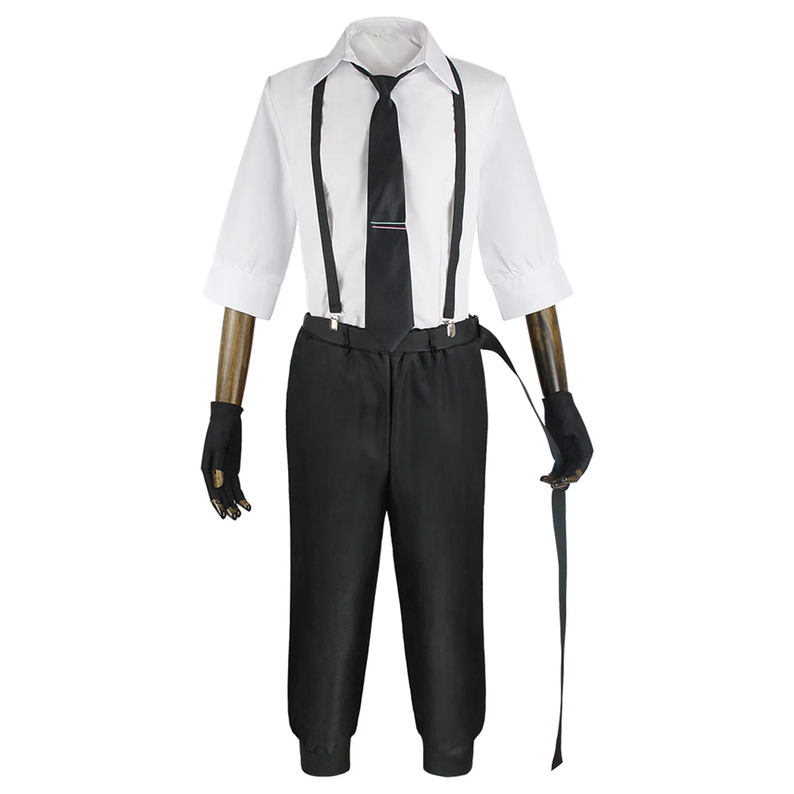 

Anime Bungo Stray Dogs for Atsushi Nakajima Cosplay Costumes Men Shirts Pants Uniform Halloween Christmas Suspender Trousers