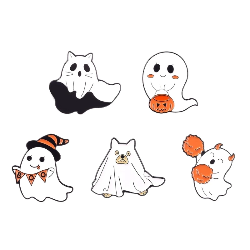 

Эмалированные заколки в стиле панк на Хэллоуин, милые призраки, эмблемы для друзей, подарок для детей, ювелирные изделия, аксессуары для оде...