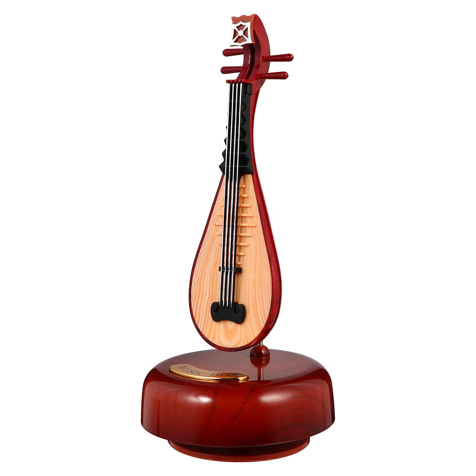 

Boxmusical Instrument Gift Kidsornament Mini Wind Birthday Office Rotating Kid Decor Base Infant Pipa Retro Baby Miniature Lute