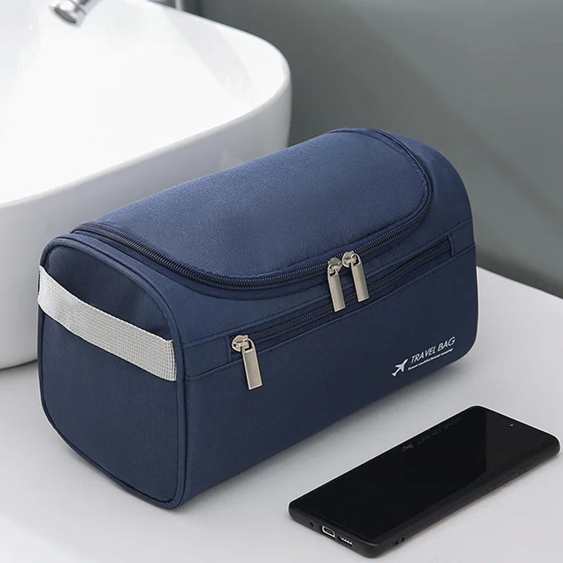 

Polyester Men Business Portable Storage Bag Toiletries Organizer Women Travel Cosmetic Bag Hanging Waterproof Wash Pouch