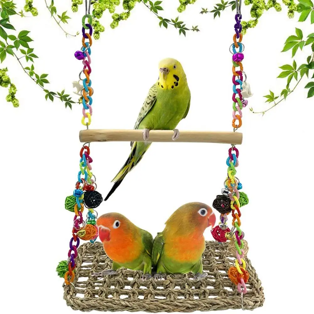 

Bird Parrot Climbing Swing Toys With Perch Stand Chewing Toy For For Parrotlets Lovebirds