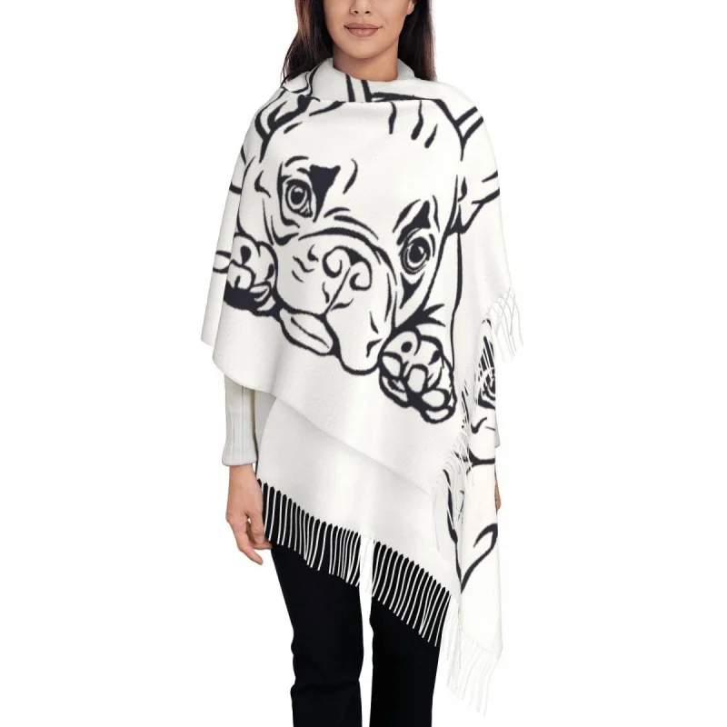 Шарф с принтом французского бульдога