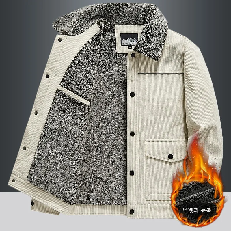 Осенне-зимняя новая американская винтажная вельветовая куртка-карго с лацканами