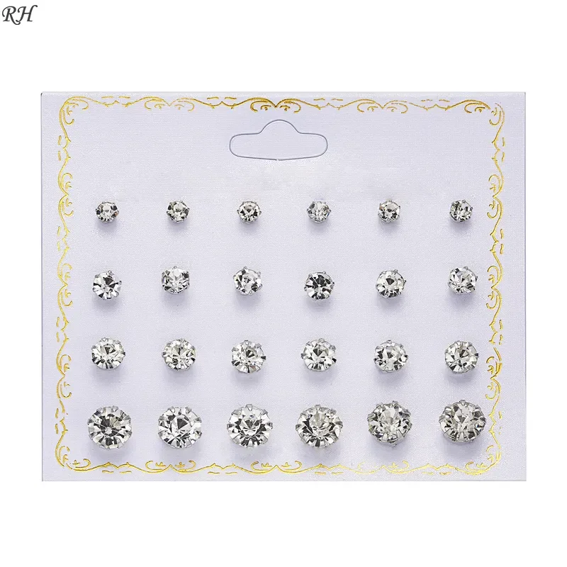 

pairs/set Crystal Simulated Pearl Earrings Set Women Jewelry Accessories Piercing Ball Stud Earring kit Bijouteria brincos