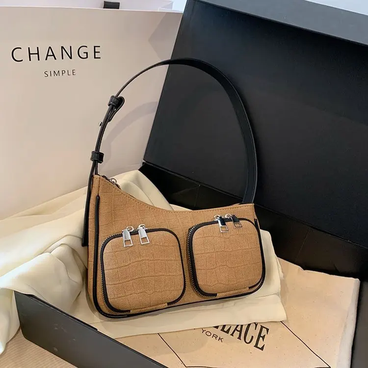 

Новая модная усовершенствованная дамская сумка на плечо, женские сумки 2023, Летние повседневные Простые сумки с несколькими карманами для женщин