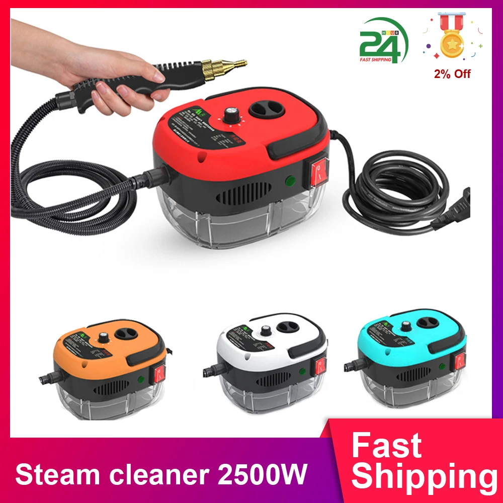 

2500W Portable Handheld Steam Cleaner High Temperature Pressurized Steam Cleaning Machine with Brush Heads for Kitchen Furniture