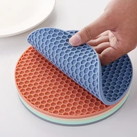 1pc 17 5cm round honeycomb silicone insulation pad placemat anti scalding anti slip mat insulation pot mat silicone table mat