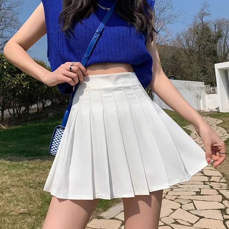 Юбка Lucyever Женская плиссированная с завышенной талией на молнии черная/белая