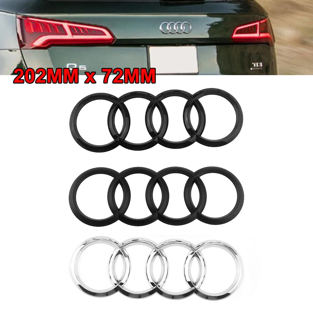 Эмблема Для Audi A1 A2 A3 A4 A6 A8 Q2 Q3 Q5 Q7 Q8 4G8853742A2ZZ 202*72 мм 4 кольца с логотипом задней