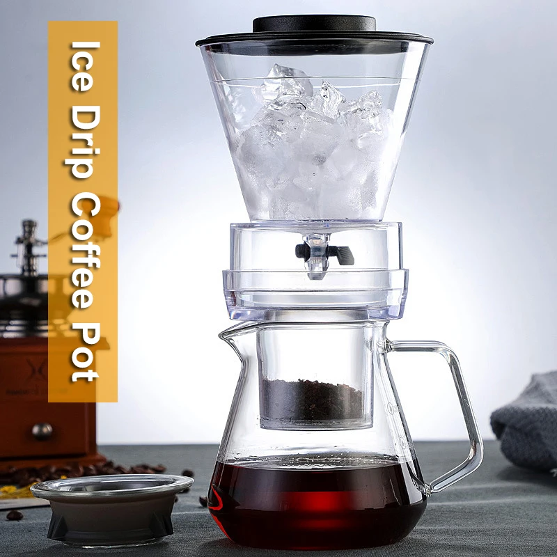 

Hot Sale Ice Drip Coffee Pot Glass Coffee Maker Regulatable Dripper Filter Cold Brew Pots Ice Brewer Percolators Espresso Coffee