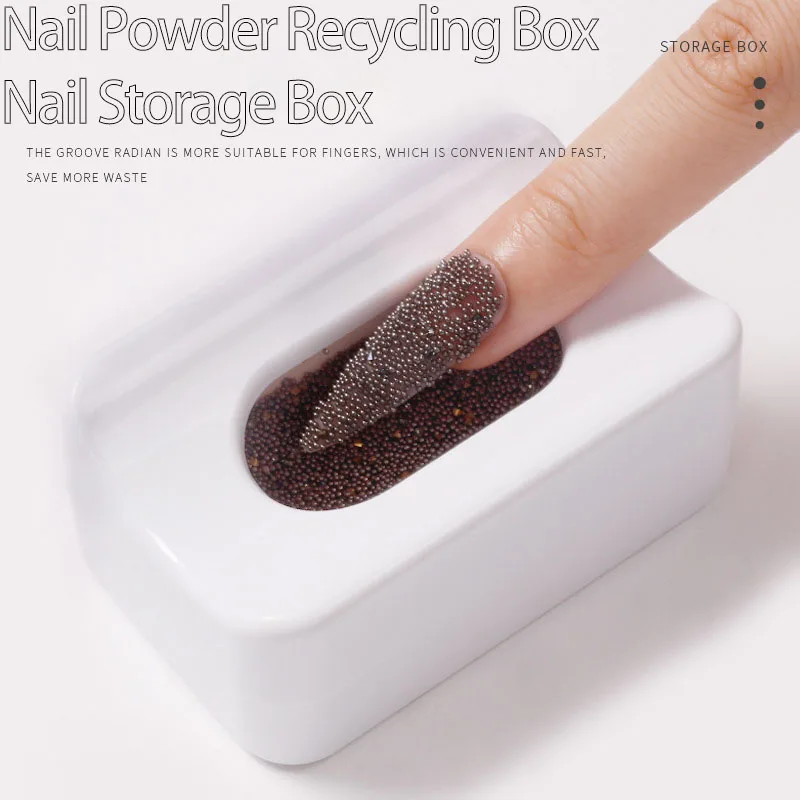 

Nail Art Storage Box French Powder Box Powder Nail Jewelry Recycling Box Portable Container Nail Art Tools