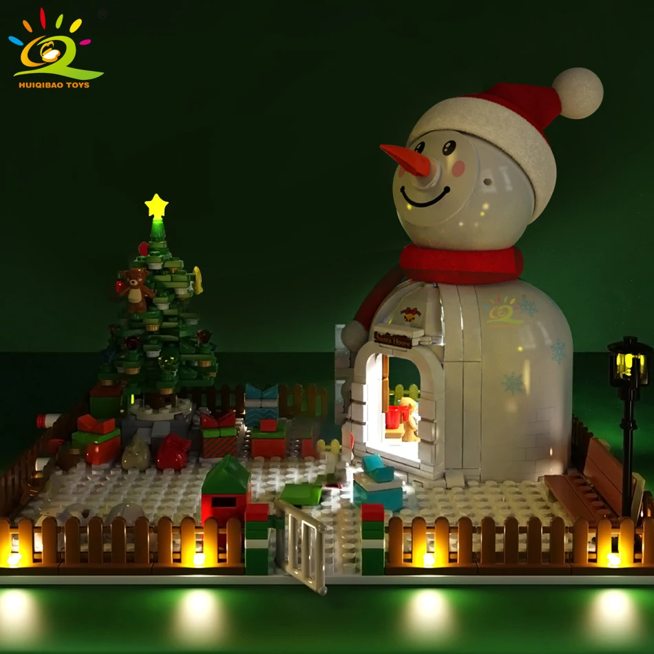 HUIQIBAO Санта Клаус рождественские серии строительные блоки с фигурами дерево Лось