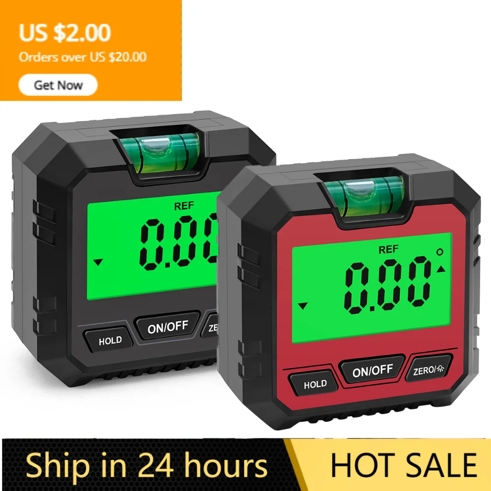 

Mini Inclinometer 360 Degree Digital Protractor Angle Finder LCD Backlight Electron Goniometer Level Meter Magnetic Base