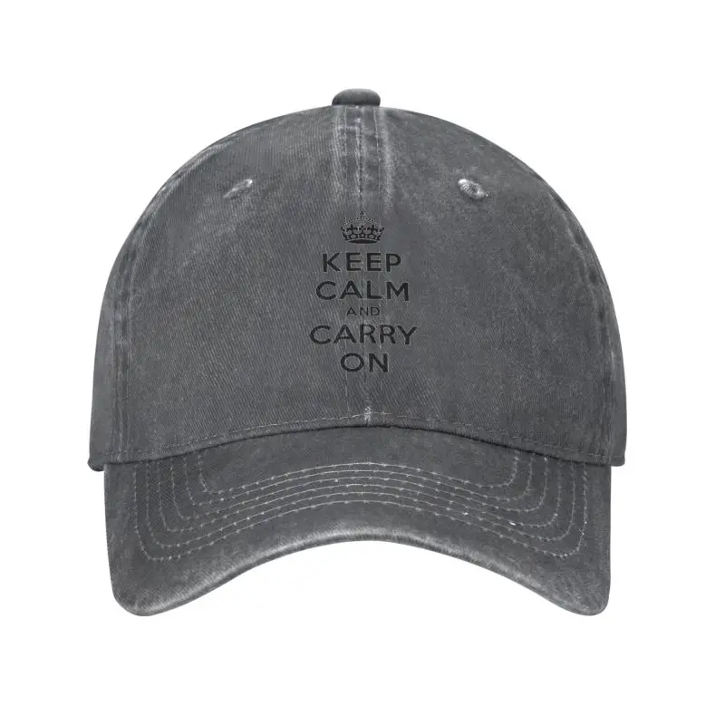 

New Custom Cotton Keep Calm And Carry On Baseball Cap Sun Protection Men Adjustable Funny Quotes Dad Hat Summer