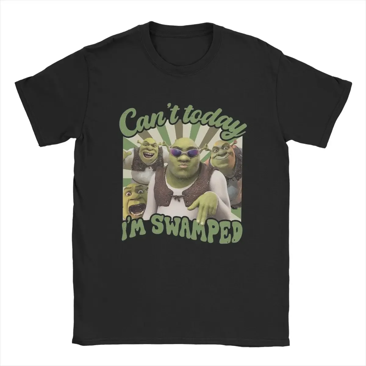Футболка Shreks Can't Today I'm Swamped мужские хлопковые футболки с круглым воротником