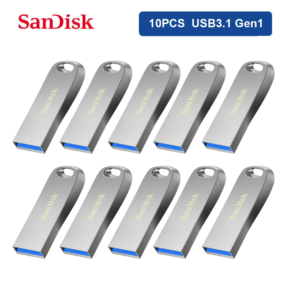 

Флеш-накопитель SanDisk CZ74 Ultra Luxe USB 3,1 Gen 1, 10 шт./партия, флеш-накопитель 512 ГБ, 256 ГБ, 128 ГБ, 64 ГБ, 32 ГБ, скорость чтения до 150 Мб/с, U-диск