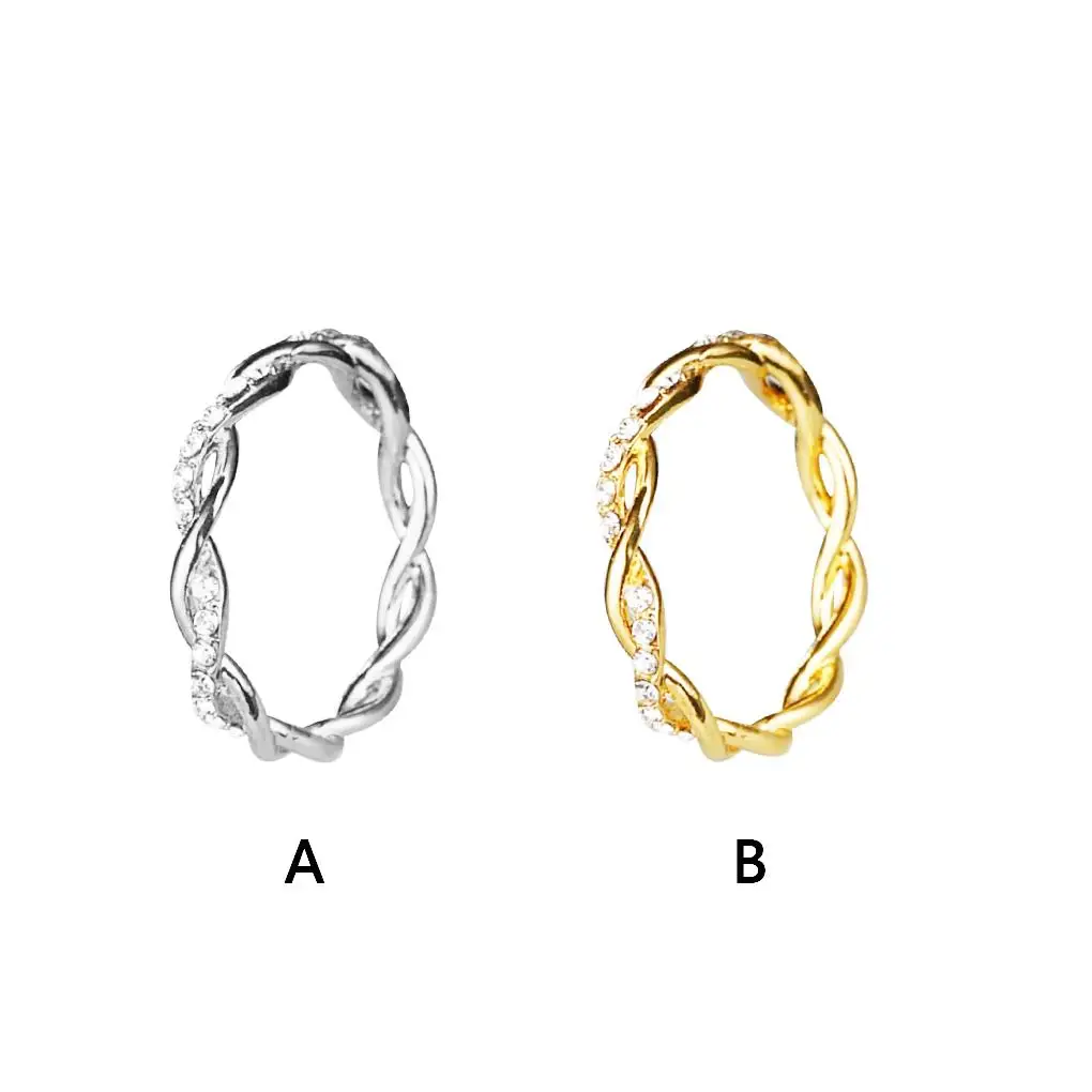 Витое кольцо Стразы для пары инкрустированное кольцо на палец юбилей обручальное ювелирное изделие подарок для женщин девочек 8