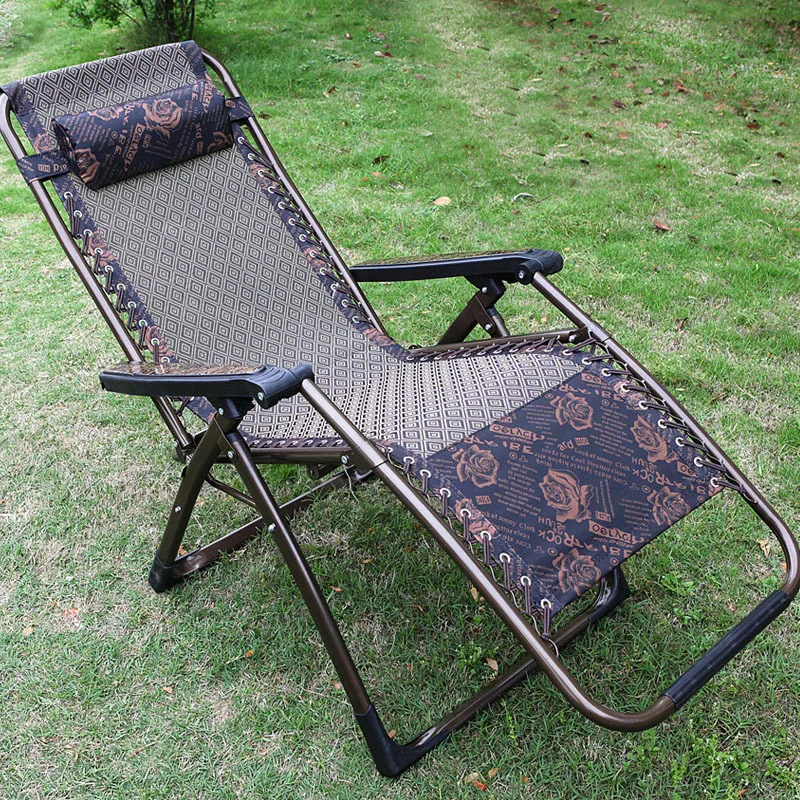 

Summer Balcony Lazy Cool Chair Office Recliner Cloth Folding Lunch Break Summer Elderly Arm Chair Couch Bed for Lunch Break