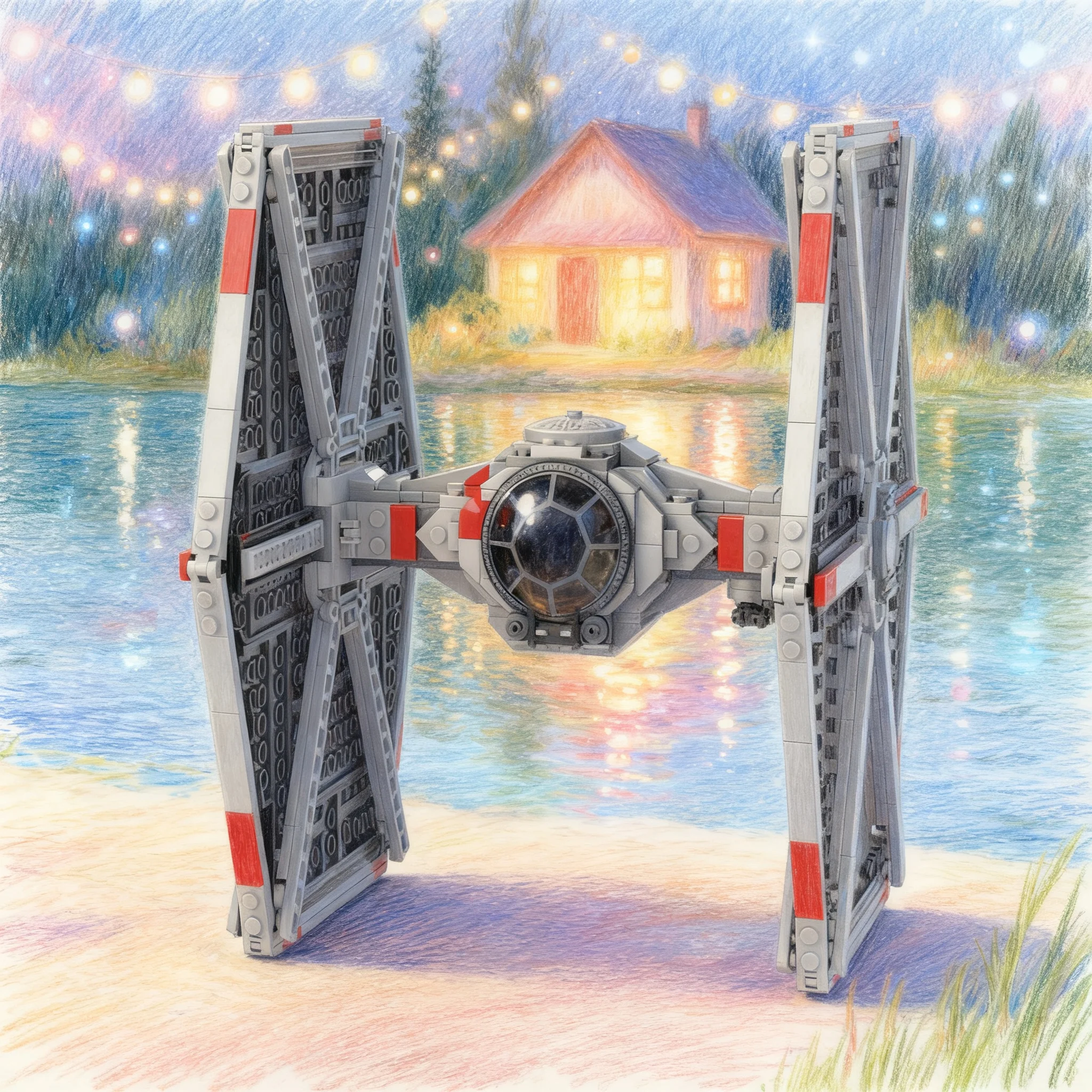 Фото 682 детали MOC Star Battle Gable Karius, модифицированная модель TIE LN, строительные блоки, рождественские подарки, архитектурная игрушка, 3D-коллекция. №1