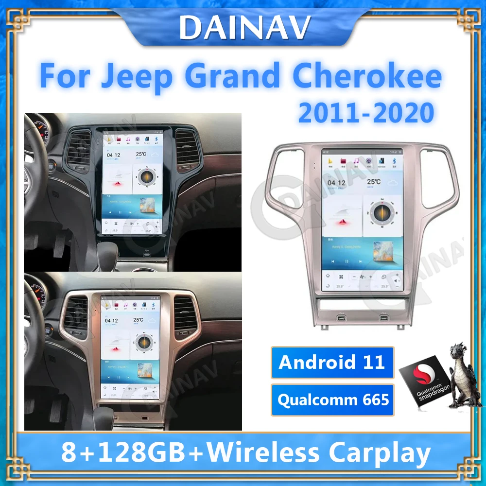 

128GB Car Radio DVD Player GPS Navigation Head Unit for Jeep Grand Cherokee 2011-2020 2 Din Car Stereo Receiver