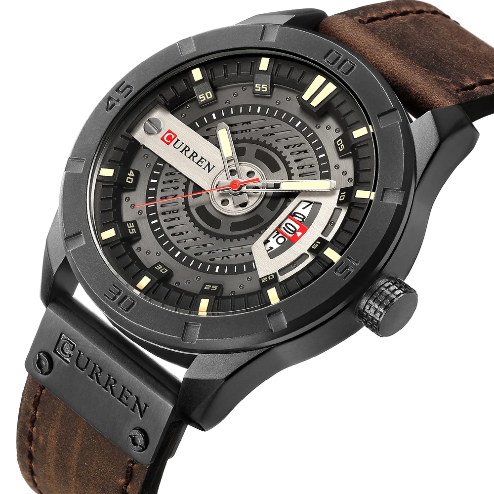 

CURREN Men Military Sports Watches Men's Quartz Date Clock Man Casual Leather Wristwatches Relogio Masculino 8301