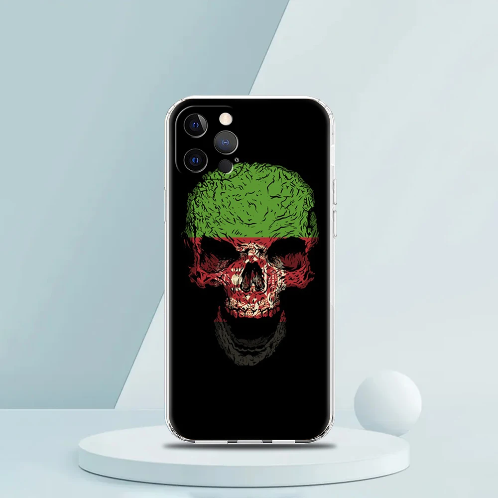 Afghan Afghanistan Flag Transparent Phone Case Cover for iPhone 14 13 12 11 Pro Max X XR 8 7 Plus SE 2020 XS Max Silicone Shell